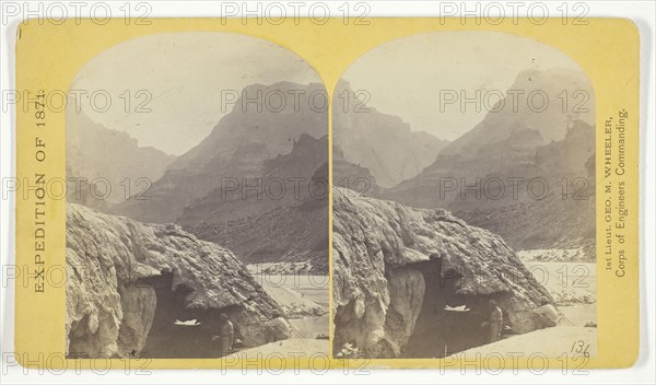 Grotto Spring, Grand Cañon, Colorado River, 1871, Timothy O’Sullivan, American, born Ireland, 1840–1882, United States, Albumen print, stereo, No. 4 from the series Explorations and Surveys West of the 100th Meridian