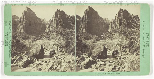 Temples of the Rio Virgin, 1859/62, Charles Roscoe Savage, American, born England, 1832–1909, United States, Albumen print, stereo, from the series "Utah