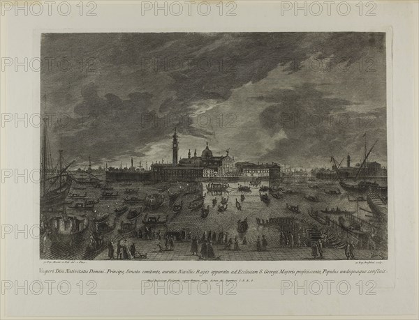 San Giorgio Maggiore, n.d., Giovanni Battista Brustolini, Italian, 1712-1796, Italy, Etching and engraving on paper, 290 x 442 mm (image), 333 x 458 mm (plate), 398 x 520 mm (sheet)