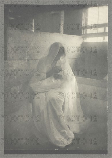 The Manger, 1899, Gertrude Käsebier, American, 1852–1934, United States, Photogravure, No. 2 from the portfolio "American Pictorial Photography, Series II (1901), edition 34/150, 25.7 x 14.4 cm (image/paper), 38 x 28 cm (hinged paper)