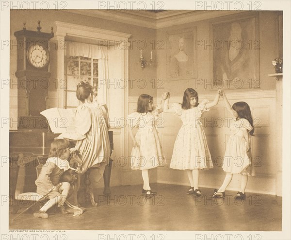 The Dance, 1899, Rudolph Eichemeyer, Jr., American, 1862–1932, United States, Photogravure, No. 7 from the portfolio "American Pictorial Photography, Series II (1901), edition 34/150, 13.9 x 17.2 cm (image), 15.4 x 18.4 cm (paper), 19.4 x 21.6 cm (mount), 38 x 28 cm (hinged paper)