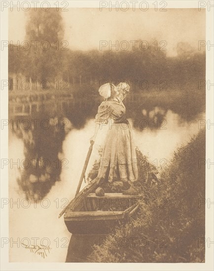 Hailing the Ferry, 1897, John E. Dumont, American, active 1880s–1890s, United States, Photogravure, No. 15 from the portfolio "American Pictorial Photography, Series II (1901), edition 34/150, 15.5 x 12 cm (image), 17.6 x 13.6 cm (paper), 28.5 x 19.8 cm (mount), 38 x 28 cm (hinged paper)