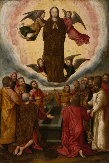 Assumption of the Virgin, 16th century, Marcellus Coffermans, Netherlandish, active after 1578/79, Flanders, Oil on panel, 26.9 × 18.4 cm (10 5/8 × 7 1/4 in.)