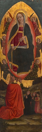 The Assumption of the Virgin with Saints from an Augustinian altarpiece, 1450/75, Italian, Venice, Venice, Tempera and oil on panel, Panel: 125.8 × 40 cm (49 1/2 × 15 3/4 in.), Painted Surface: 122.6 × 40 cm (48 1/4 × 15 3/4 in.)