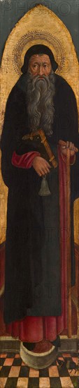 Saint Anthony Abbot from an Augustinian altarpiece, 1450/75, Italian, Venice, Venice, Tempera and oil on panel., Panel: 126 × 27 cm (49 5/8 × 10 5/8 in.), Painted Surface: 119 × 25.5 cm (46 7/8 × 10 in.);