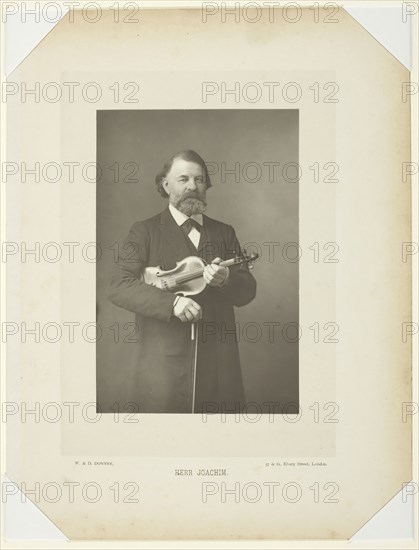 Herr Joseph Joachim, 1885, W. Downey (English, c. 1828–1908) and, D. Downey (English, active 1860–1905), England, Carbon print, 14 × 9.3 cm (image/paper), 24.4 × 18.7 cm (mount)
