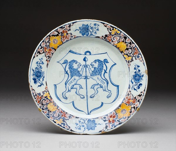Plate, c. 1725/40, Netherlands, Delft, Delft, Tin-glazed earthenware (Delftware), Diam. 22.5 cm (8 7/8 in.)