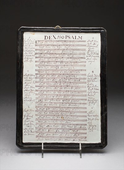 Plaque: Psalm No. 150, 18th century, Netherlands, Delft, Delft, Tin-glazed earthenware (Delft), 30.6 × 22.8 cm (12 1/16  × 9 in.)