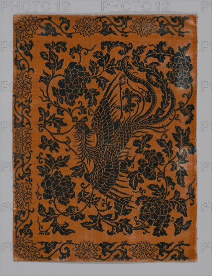 Table Frontal, 18th century, Qing dynasty (1644–1911), China, Cut velvet, 89.7 × 67 cm (35 3/8 × 26 3/8 in.)