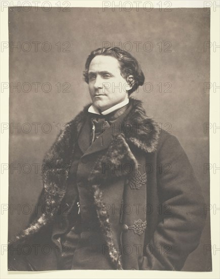 Portrait of La Fontaine, c. 1854–1860, Nadar (Gaspard Félix Tournachon), French, 1820–1910, France, Salted paper print, 22.4 × 17.3 cm (image/paper)