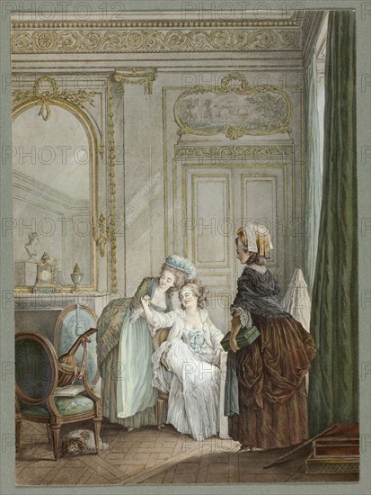 The Wardrobe Consultant, 1782, Nicolas Lavrince, Swedish, 1737-1807, Sweden, Watercolor and gouache, with pen and black ink, on cream wove paper, 301 x 220 mm