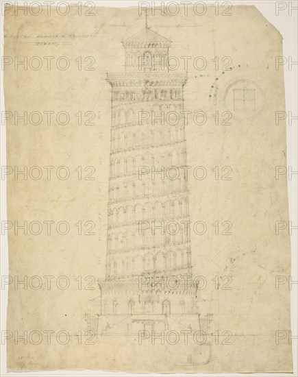 World’s Columbian Exposition Elevated Electric Railroad Tower, Chicago, Illinois, Elevation, 1892, Peter J. Weber, American, born Germany, 1863-1923, Chicago, Graphite on tracing paper, 53 × 41.3 cm (20 7/8 × 16 1/4 in.)