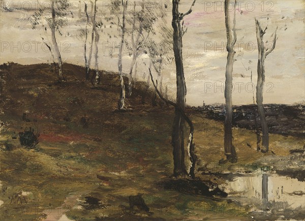 Hillside with Trees, 1872/78, William Morris Hunt, American, 1824–1879, Boston, Oil on canvas, 30.6 × 40.6 cm (12 1/16 × 16 in.)