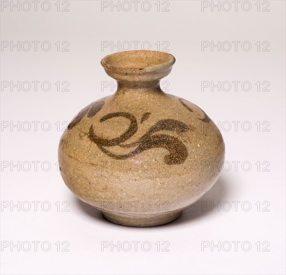 Oil Bottle, Goryeo dynasty (918–1392), early 11th century, Korea, Korea, Stoneware with underglaze iron brown painted decoration, H. 8.2 cm(3 1/4 in), diam. 9.0 cm (3 1/2 in)