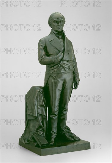 Daniel Webster, Modeled and cast 1853, Thomas Ball, American, 1819–1911, Cast by J. T. Ames, Chicopee, Massachusetts, Boston, Bronze, 76.2 × 30.4 × 27.9 cm (30 × 12 × 11 in.)