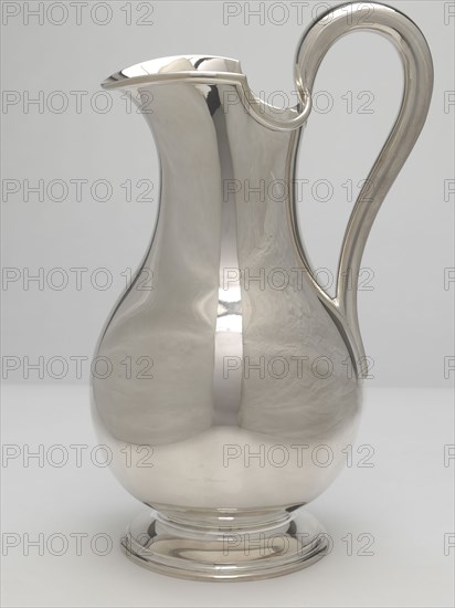 Pitcher, 1825/46, R. & W. Wilson, American, 1825–1883, Philadelphia, United States, Silver, 36.8 × 14.6 cm (14 1/2 × 5 3/4 in.)