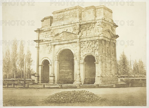 Arc Antique a Orange, 1853, Édouard Baldus, French, born Germany, 1813–1889, France, Albumen print, 32.1 × 44 cm (image/paper), 48.9 × 64.4 cm (mount)