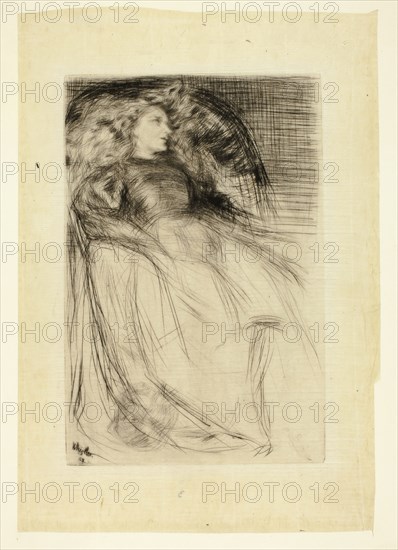 Weary, 1863, James McNeill Whistler, American, 1834-1903, United States, Drypoint in black on cream Japanese paper, 198 x 132 mm (plate), 267 x 184 mm (sheet)