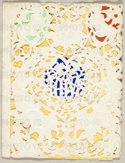 Love (Valentine), 1855–60, Unknown Artist, American or English, 19th century, United States, Collaged elements under cut and embossed (designed) ivory wove paper, 95 x 73 mm (folded sheet)