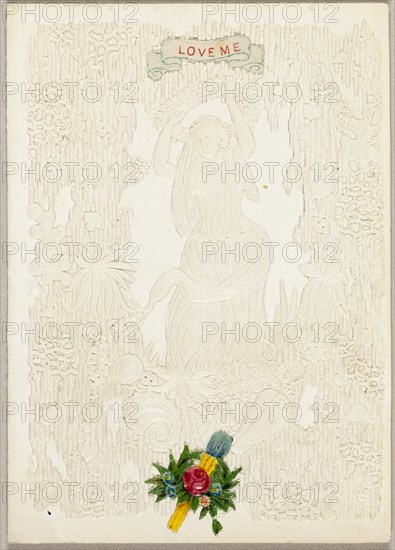 Love Me (Valentine), 1860/70, Unknown Artist, American or English, 19th century, United States, Collaged elements on embossed (designed) and coated ivory paper, 102 x 72 mm (folded sheet), Below Chestnut Street Bridge, Philadelphia, 1884, Joseph Pennell, American, 1857-1926, United States, Etching on ivory wove paper, laid down on ivory card (chine collé), 302 x 248 mm (plate), 296 x 241 mm (primary support), 443 x 351 mm (secondary support)