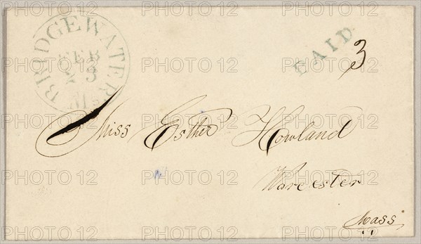 Valentine envelope, 1860/69, Unknown Artist, American, 19th century, United States, Pen and black ink on ivory wove paper, 69 x 121 mm (folded sheet)