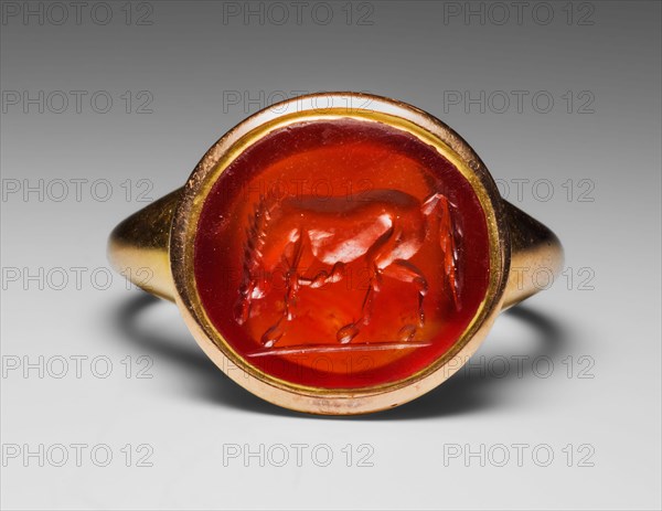 Finger Ring with Engraved Gemstone, Gemstone: 1st century AD, Ring: modern, Roman, Roman Empire, Gemstone: sardonyx, 1.5 × 2.4 × 2.5 cm (1/2 × 15/16 × 1 in.)