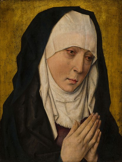 Mater Dolorosa (Sorrowing Virgin), 1480/1500, Workshop of Dieric Bouts, Netherlandish, c. 1410–1475, Netherlands, Oil on panel, 38.7 × 30.3 cm (15 1/4 × 11 7/8 in.), painted surface: 37.2 × 29 cm (14 7/8 × 11 3/8 in.)