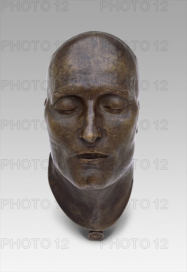 Death Mask of Napoleon, modeled 1821 (cast 1833), Dr. C. Francesco Antommarchi (From a mold by), Italian, 1780—1838, Cast by: Louis Richard and E. Quesnel, Paris, Paris, Bronze, 34.9 x 35.6 x 15.2 cm (13 3/4 x 14 x 6 in.)