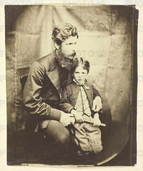 Rev. James Langton Clark and son Charles (Robin), 1864, Lewis Carroll (Charles Lutwidge Dodgson), English, 1832–1898, England, Albumen silver print, 14.2 × 11.8 cm (image), 14.8 × 12 cm (paper)