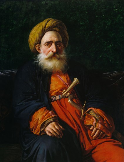 Portrait of the Katchef Dahouth, Christian Mameluke, 1804, Anne-Louis Girodet de Roussy-Trioson, French, 1767-1824, France, Oil on canvas, 57 × 44 1/2 in. (144.7 × 133 cm)