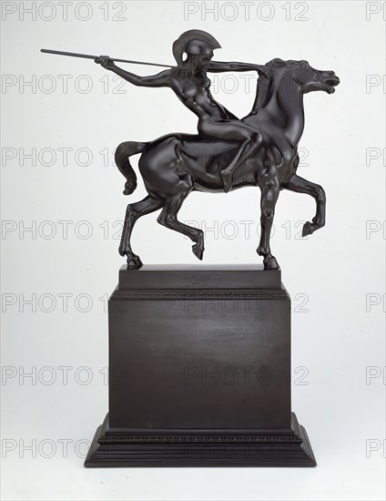 The Amazon, modeled 1897 (cast after 1907), Franz von Stuck, German, 1863-1928, Germany, Bronze, 64.4 x 34 cm (22 3/8 x 13 3/8 in.)