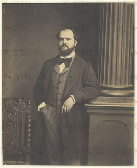 Untitled (Man Standing, en Face), 1855/1869, Antoine Samuel Adam-Salomon, French, 1811–1881, France, Salted paper print, 24.2 × 19.6 cm