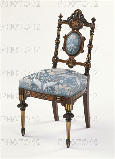 Side Chair, 1869/70, Herter Brothers, American, 1864–1906, New York, NY, New York City, Rosewood with marquetry of various woods, and ivory, 90.5 × 45.8 × 42 cm (35 5/8 × 18 × 16 1/2 in.)