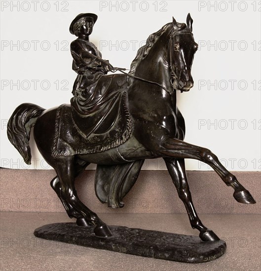 Queen Victoria on Horseback, 1853, Thomas Thornycroft, English, 1815-1885, England, Bronze, 54.6 × 17.8 cm (21 1/2 × 7 in.)