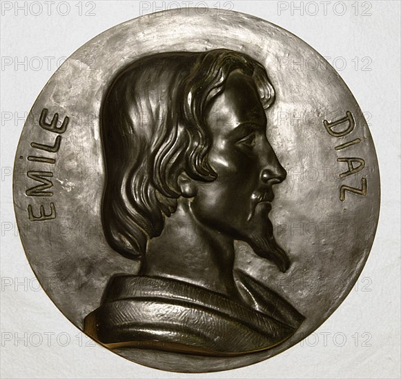 Emile Diaz, Son of the Painter, 1850/75, Antoine Louis Barye, French, 1795-1875, France, Bronze, diameter: 38.1 cm (15 in.), depth: 5.8 cm (2 1/4 in.)