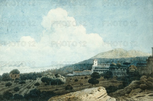 Near Tivoli, 1777, Thomas Jones, Welsh, 1742-1803, Wales, Watercolor over graphite with gum arabic on cream laid paper, 285 x 425 mm