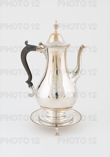 Coffee Pot and Stand, 1786, Hester Bateman, English, 1709-1794, London, England, London, Silver, 29.2 x 17.9 x 15.6 cm (11 1/2 x 7 1/16 x 6 1/8 in.)