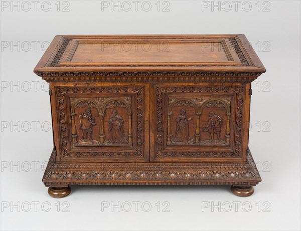Cabinet, 17th or 19th century, Germany or Netherlands, Germany, Walnut, gilt mounts, 37.5 x 58.4 x 36.2 cm (14 3/4 x 23 x 14 1/4 in.)
