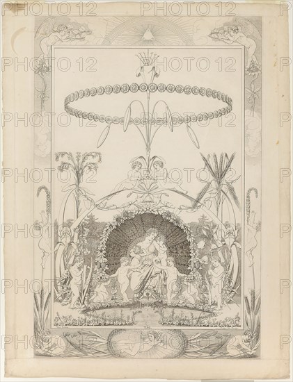 Day, 1803/05, Phillip Otto Runge, German, 1777-1810, Germany, Etching and engraving on cream wove paper, 689 x 463 mm (image), 709 x 483 mm (plate), 762 x 580 mm (sheet)