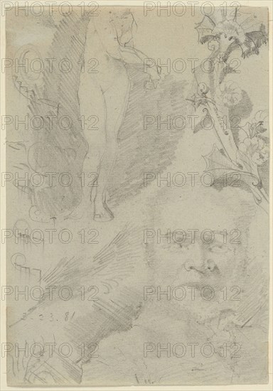 Multiple Sketches, 1881, Louis H. Sullivan, American, 1856-1924, United States, Graphite on paper, 16 × 11 cm (18 × 14 in.)
