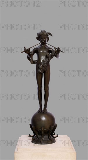 Pan of Rohallion, Modeled 1890, cast after 1894, Frederick W. MacMonnies, American, 1863–1937, Cast by E. Gruet Jeune, Paris, France, United States, Bronze, 75.9 × 26.4 × 27.6 cm (30 × 10 3/8 × 10 7/8 in.)