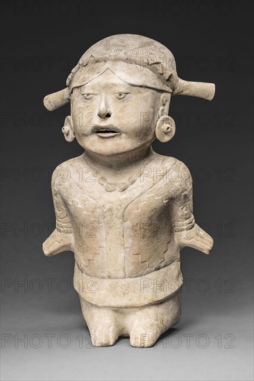 Figure of a Woman in Ceremonial Dress, A.D. 700/900, Possibly Totonac, Nopiloa, Veracruz, south-central Gulf Coast, Mexico, Southern Veracruz, Ceramic, H. 35.6 cm (14 in.)
