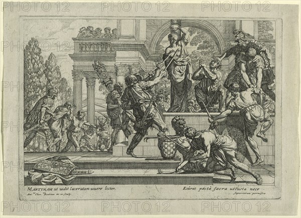Martyrdom of Saint Martina, c. 1665, Antonio Gherardi, Italian, 1644-1702, Italy, Etching on cream laid paper, 233 x 332 mm (plate), 268 x 373 mm (sheet)