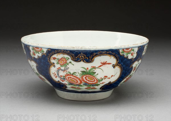Slop Bowl, c. 1770, Worcester Porcelain Factory, Worcester, England, founded 1751, Worcester, Soft-paste porcelain, underglaze blue, polychrome enamels and gilding, H. 7 cm (2 3/4 in.), diam. 14.9 cm (5 7/8 in.)