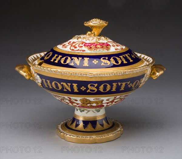 Covered Cream Bowl, c. 1820, Worcester Porcelain Factory (Flight, Barr & Barr Period), English, founded 1751, Retailed by Mortlock China Co., English, 1746-1896, London, Soft-paste porcelain, polychrome enamels and gilding, 22.9 x 20.3 cm (9 x 8 in.)