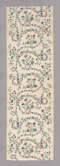 Panel (Dress Fabric), Qing dynasty (1644–1911), 1750/75, Made in China for the European/American market, China, Silk, plain weave, painted, 243.5 × 74.3 cm (95 7/8 × 29 1/4 in.)