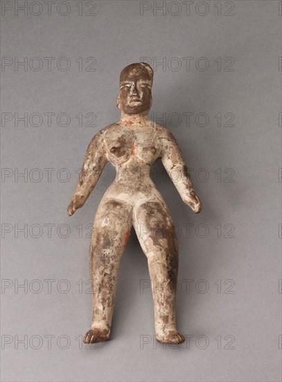 Standing Female Figure, 1200/600 B.C., Tlatilco, Preclassic period, Tlapacoya, Valley of Mexico, Mexico, Central Mexico, Ceramic and pigment, 19.1 × 8.6 cm (7 1/2 × 3 3/8 in.)