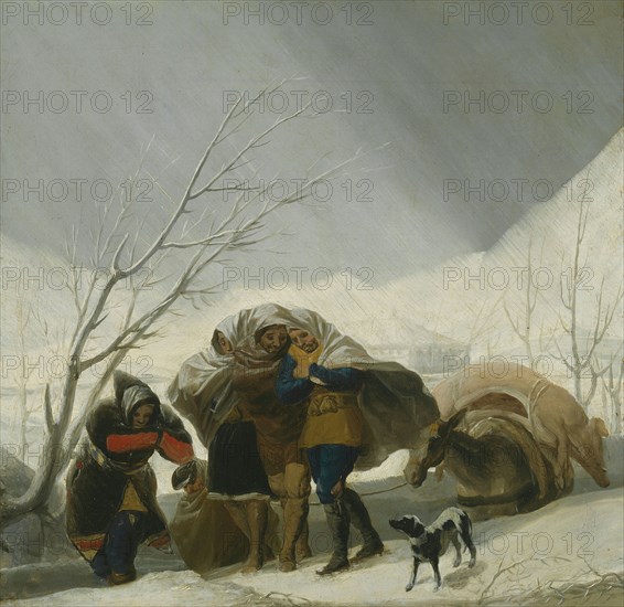 Winter Scene, c. 1786, Francisco José de Goya y Lucientes, Spanish, 1746-1828, Spain, Oil on canvas, 13 1/2 × 14 in. (34.3 × 35.6 cm)