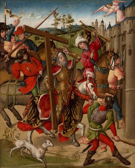 Emperor Heraclius Denied Entry into Jerusalem, 1460/80, Netherlandish, Netherlands, Tempera and oil on panel, 67.6 x 54.2 cm (26 5/8 x 21 5/16 in.), painted surface: 67 x 53 cm (26 3/8 x 20 7/8 in.)
