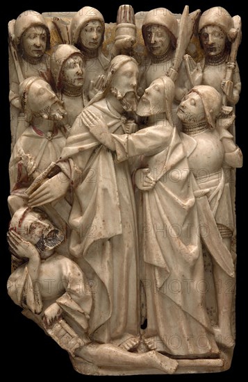 The Betrayal of Christ, 1500/25, English, Nottingham, Alabaster with traces of polychromy and gilding, 48.3 × 30.5 cm (19 × 12 in.)